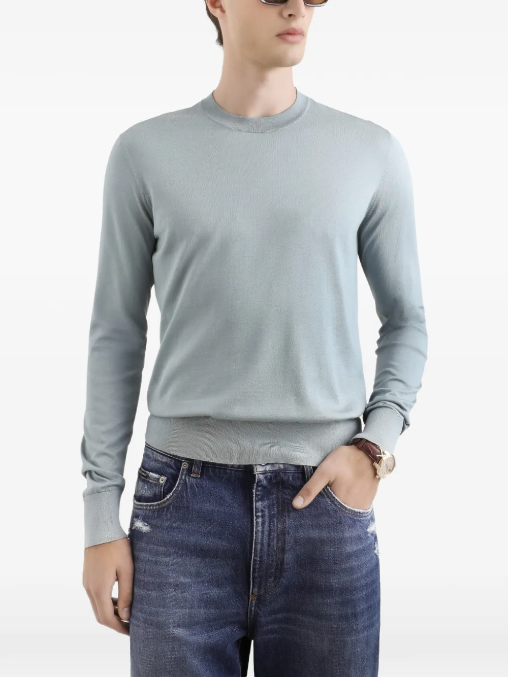 Dolce & Gabbana Top met ronde hals Blauw