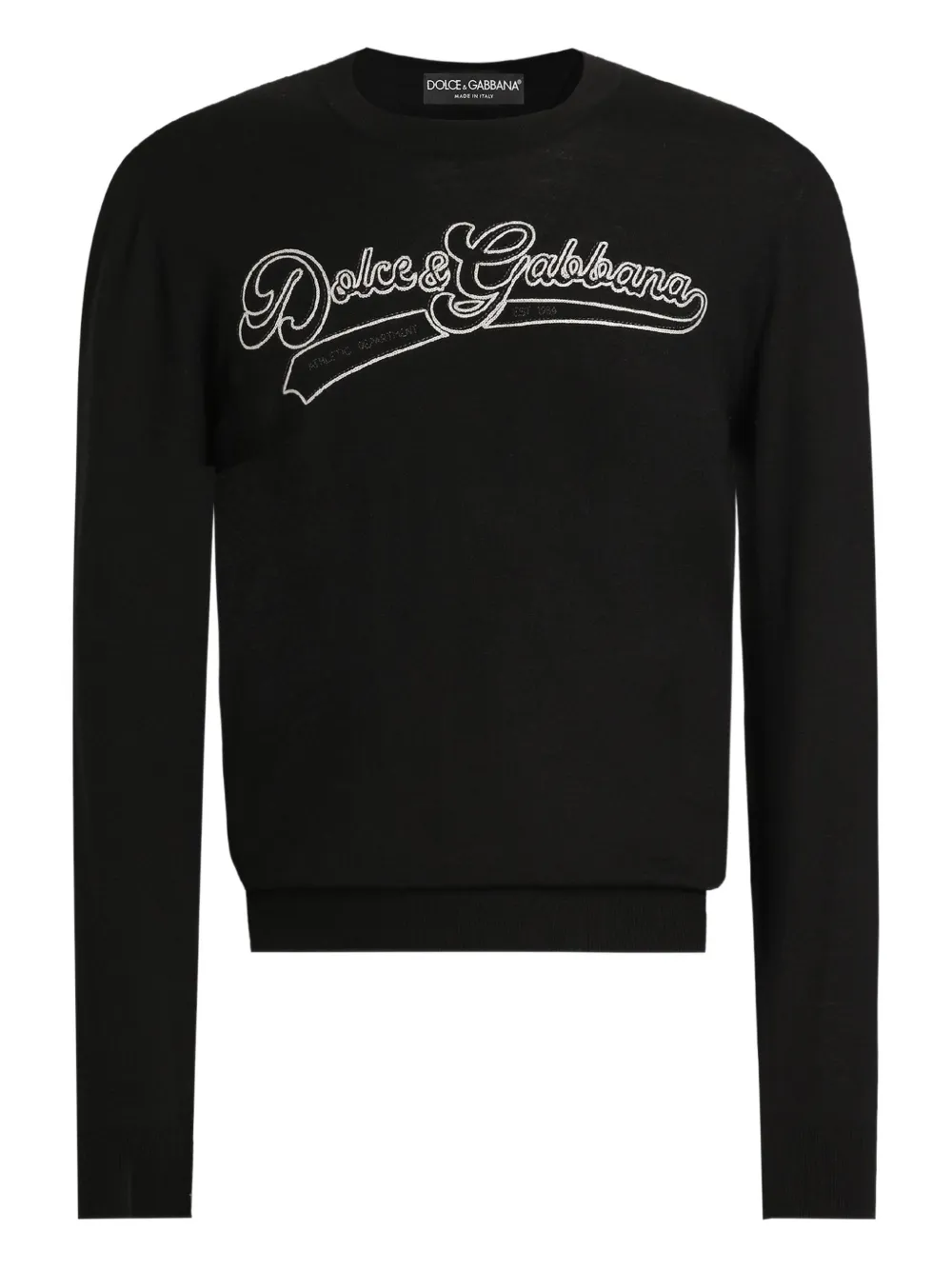 Dolce & Gabbana suéter tejido con cuello redondo y logo | negro | Image 1