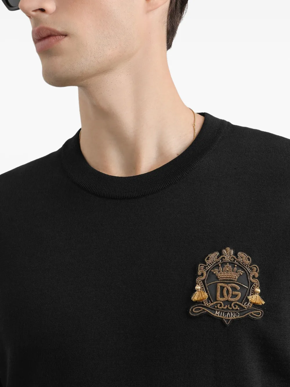 Dolce & Gabbana Trui met logo-applicatie Zwart