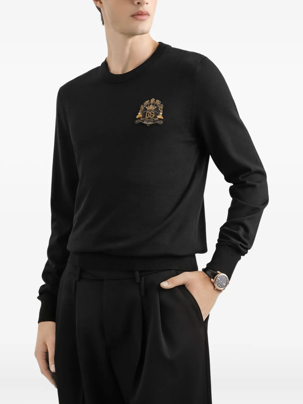 Dolce & Gabbana Trui met logo-applicatie Zwart