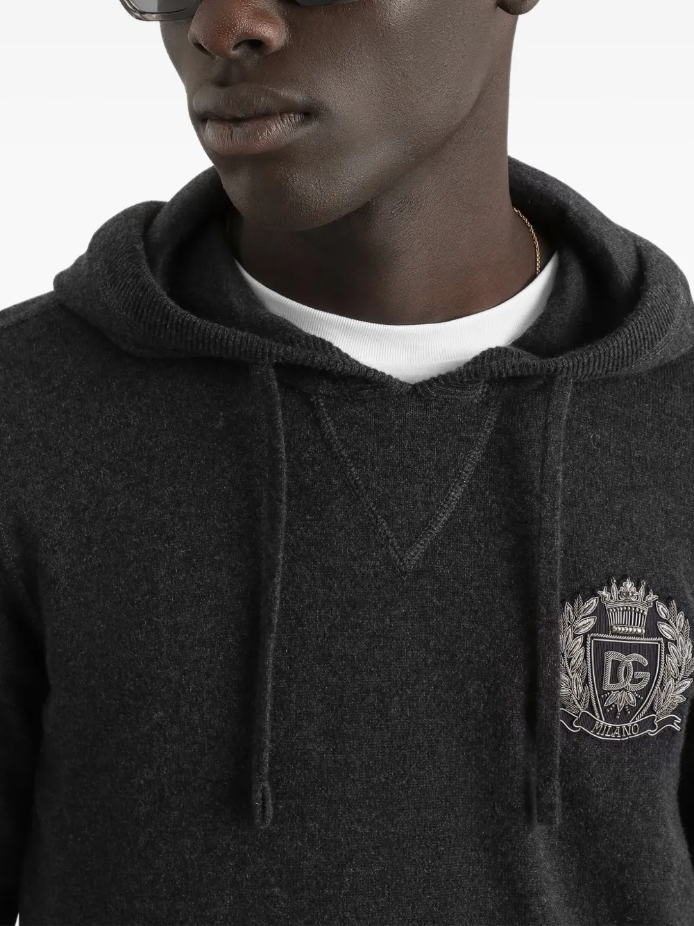 Dolce & Gabbana Hoodie met geborduurd logo Grijs