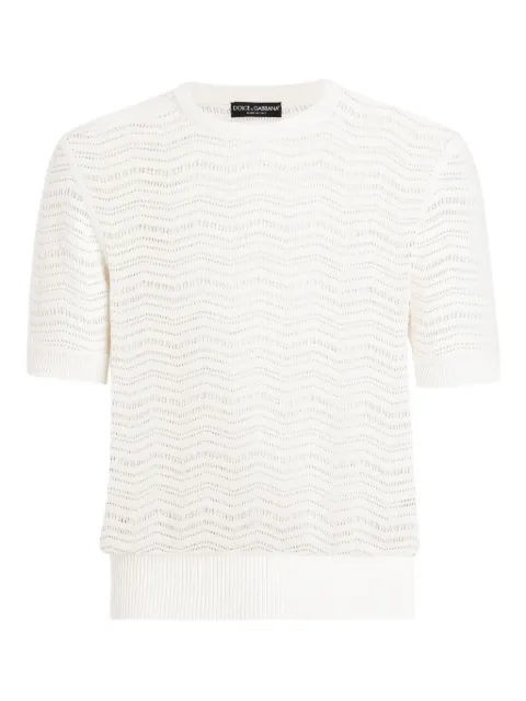 Dolce & Gabbana chevron-pattern knitted T-shirt