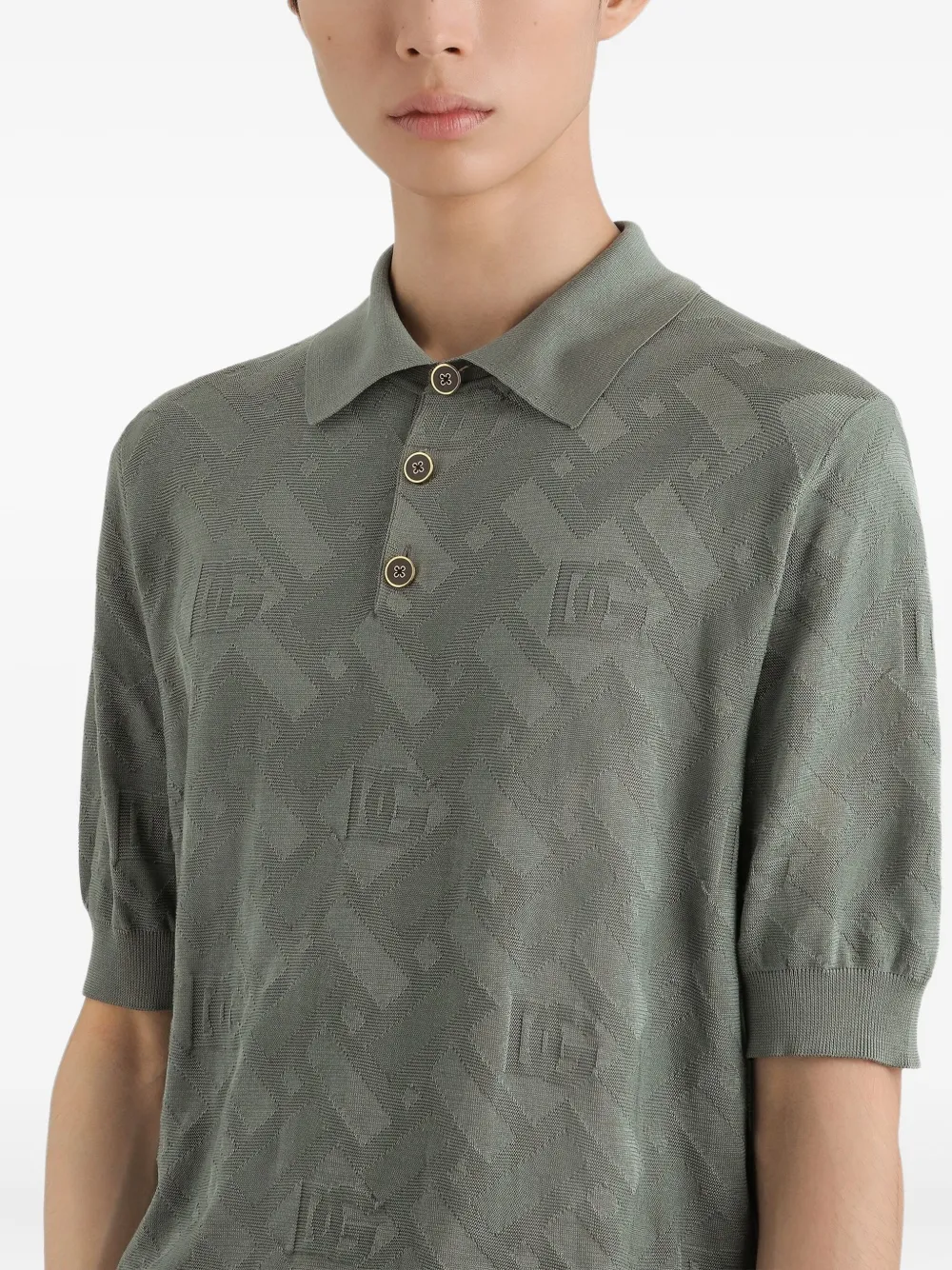 Dolce & Gabbana Poloshirt met knoopsluiting Grijs