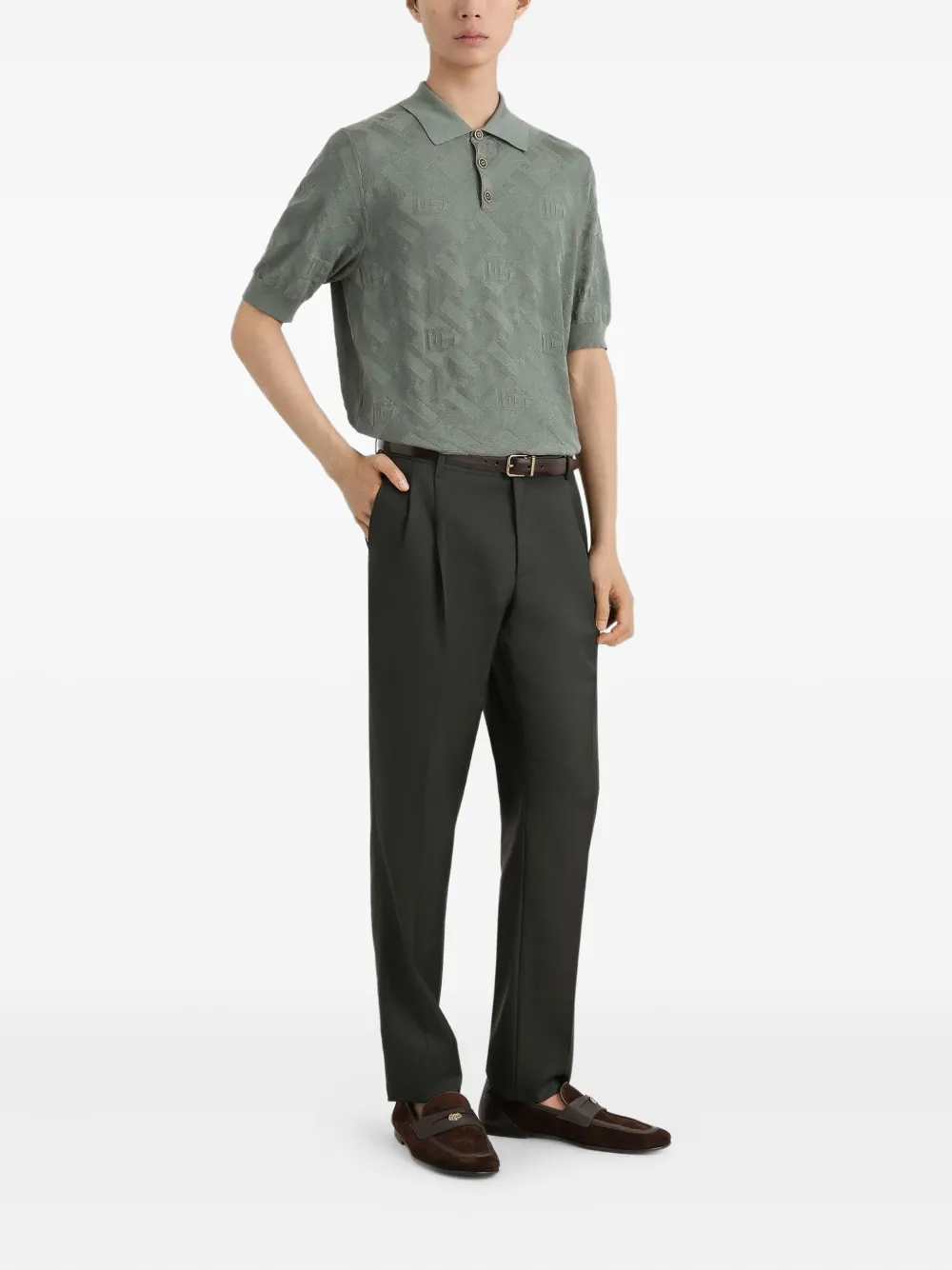 Dolce & Gabbana Poloshirt met knoopsluiting - Grijs