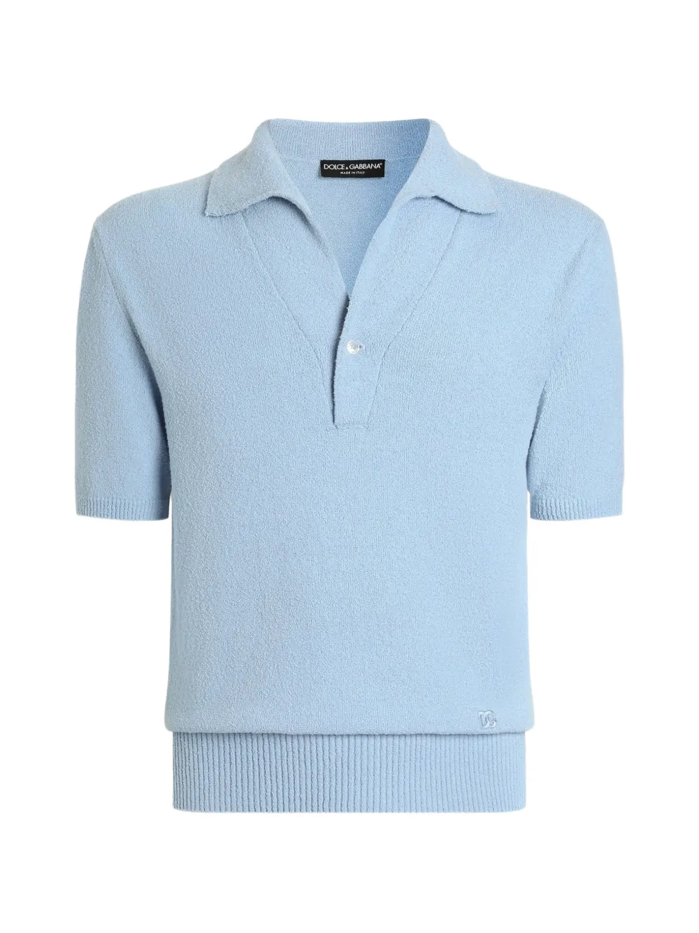 Dolce & Gabbana collared knitted polo shirt | Blue