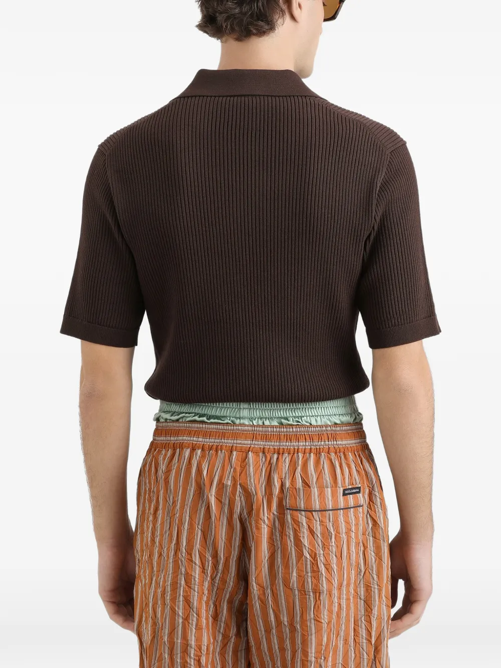 Dolce & Gabbana Geribbeld poloshirt Bruin
