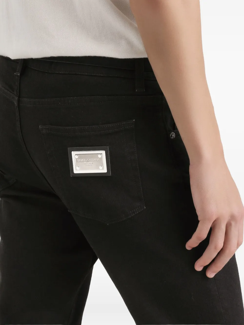 Dolce & Gabbana Jeans met patch Zwart