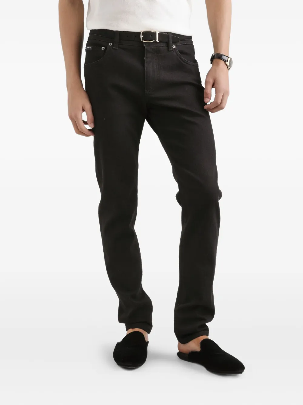 Dolce & Gabbana Jeans met patch Zwart