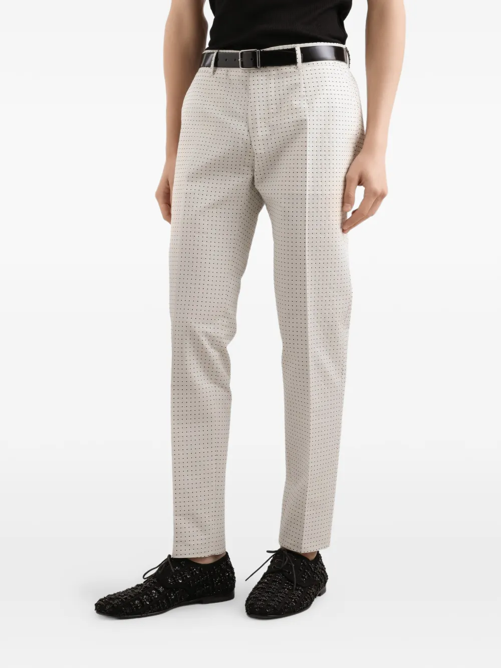 jacquard-pattern trousers