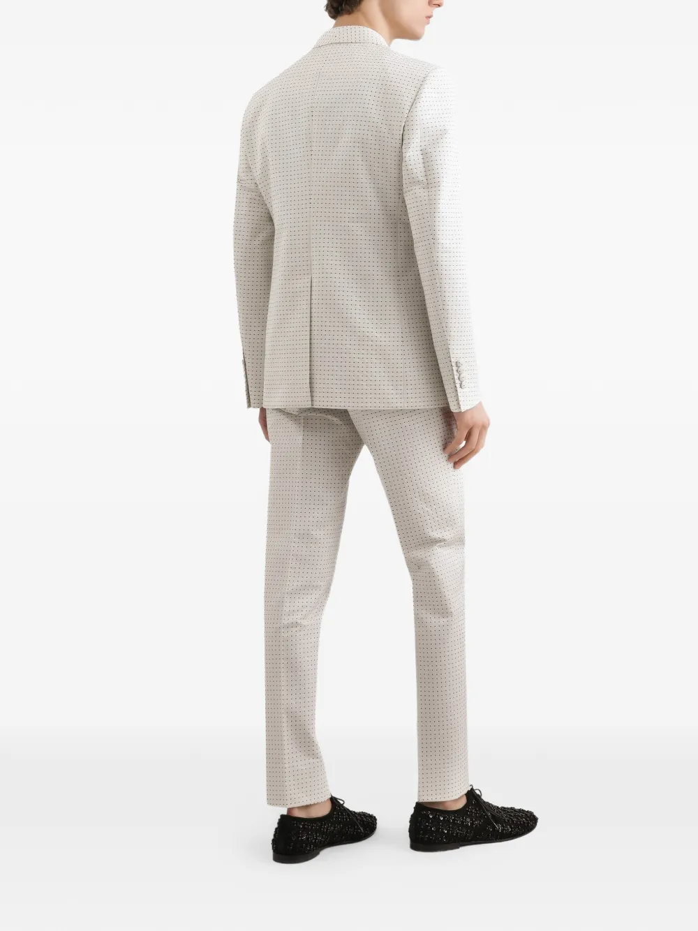 jacquard-pattern trousers