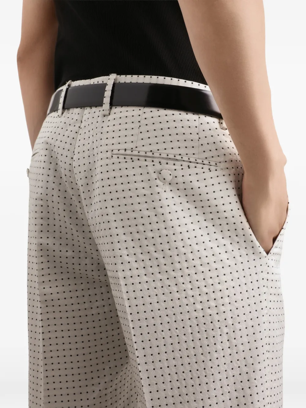 jacquard-pattern trousers