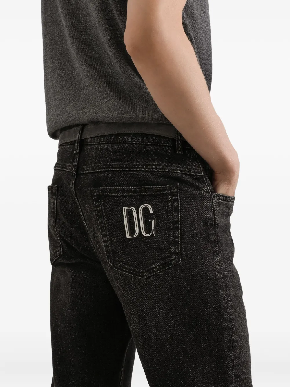 Dolce & Gabbana Jeans met logopatch Zwart