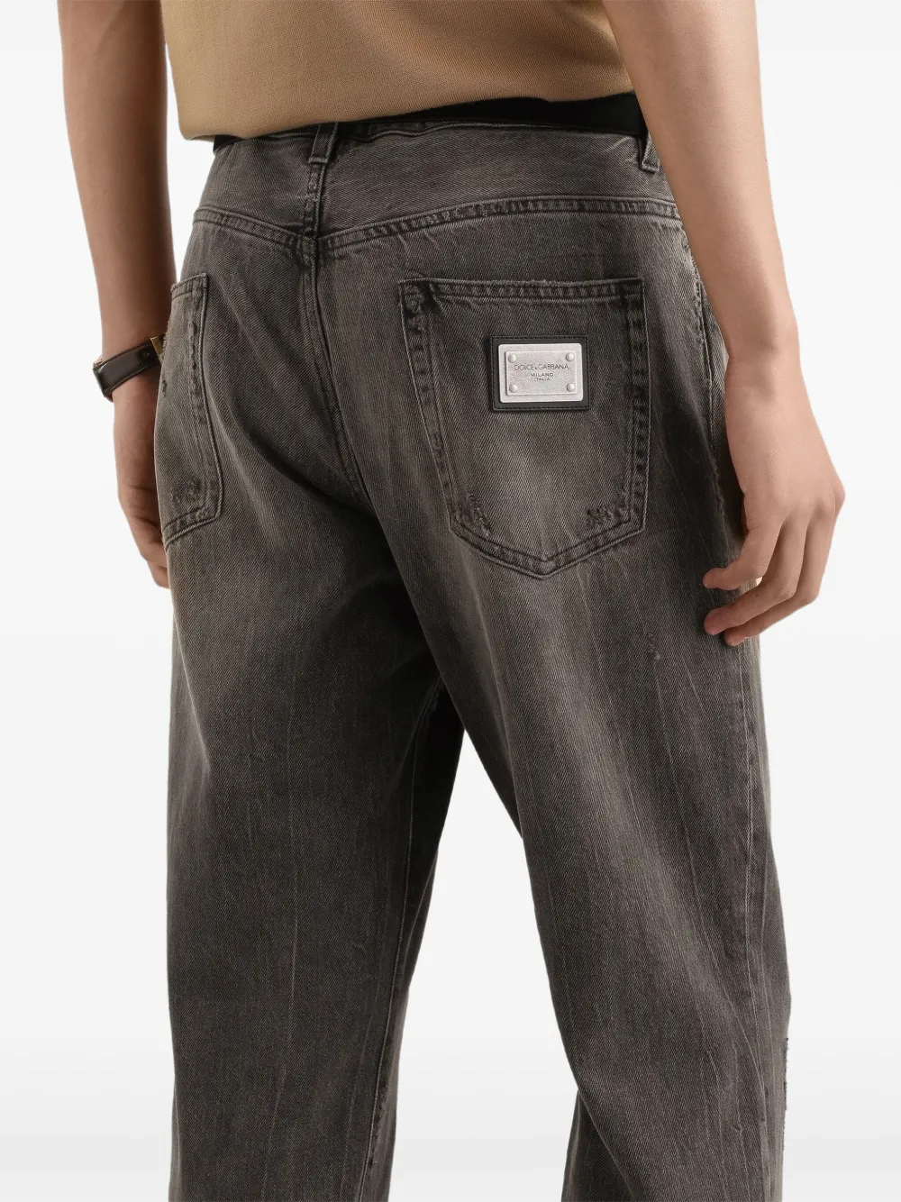 Dolce & Gabbana Gerafelde jeans Grijs