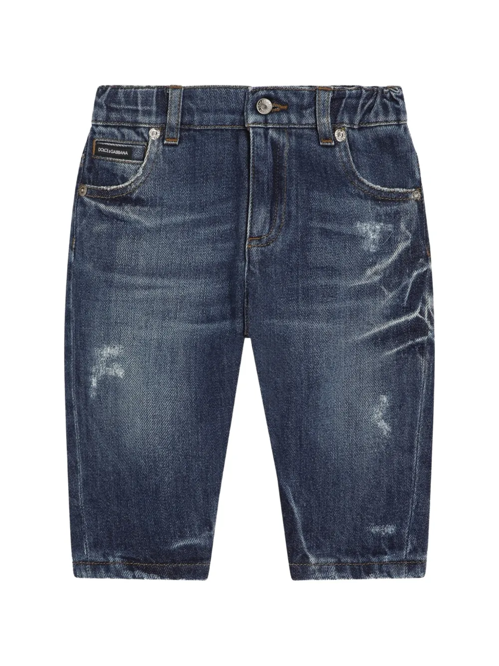 Dolce & Gabbana Kids Jeans con effetto schiarito - Blu