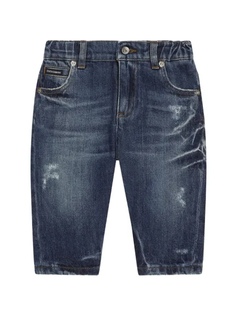 Dolce & Gabbana Kids jeans con efecto lavado