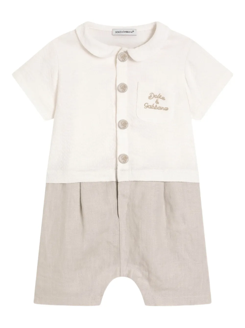 Dolce & Gabbana Kids Tutina con ricamo - Toni neutri