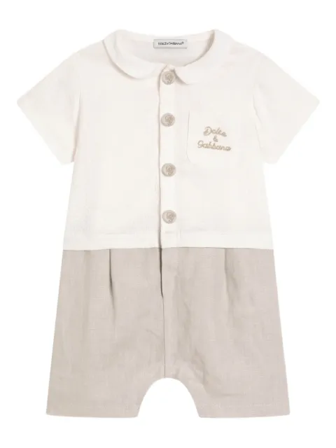 Dolce & Gabbana Kids barboteuse à logo brodé