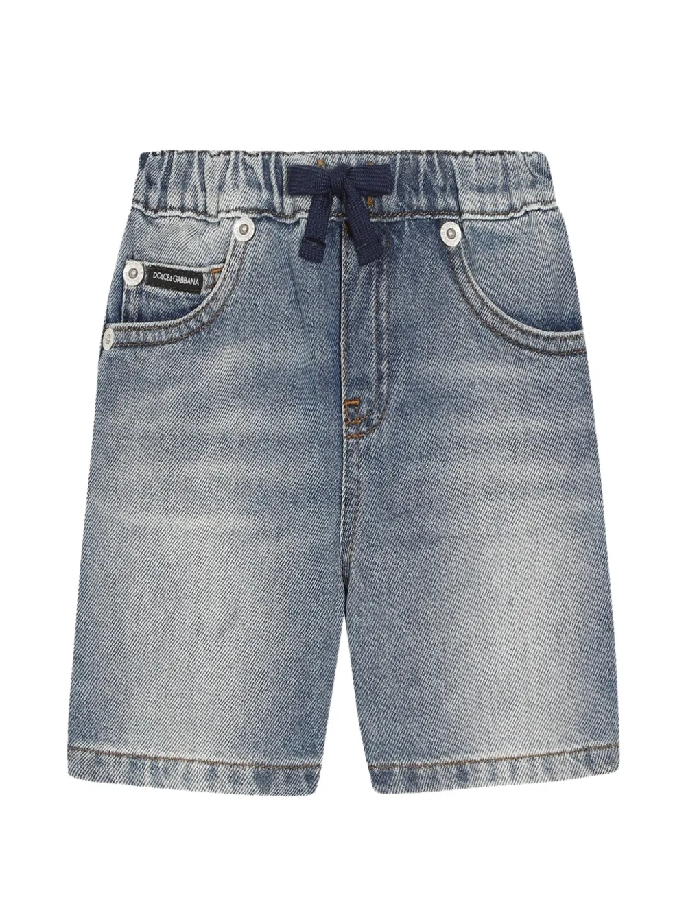 Dolce & Gabbana Kids denim bermuda shorts with salt&pepper wash - Blau