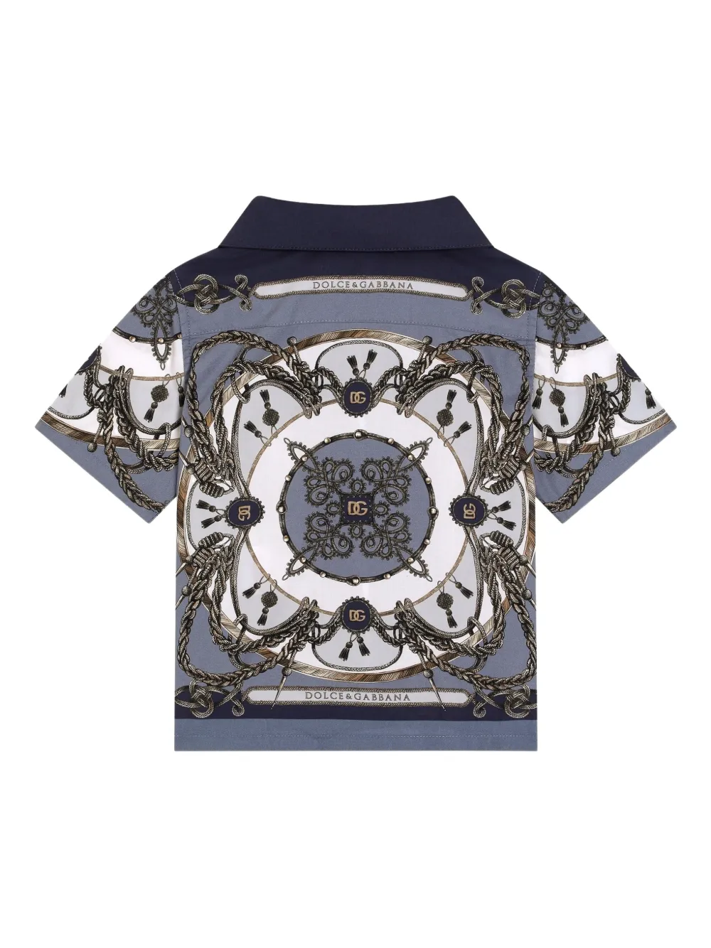  Dolce & Gabbana Kids Camisa Estampada - Azul 