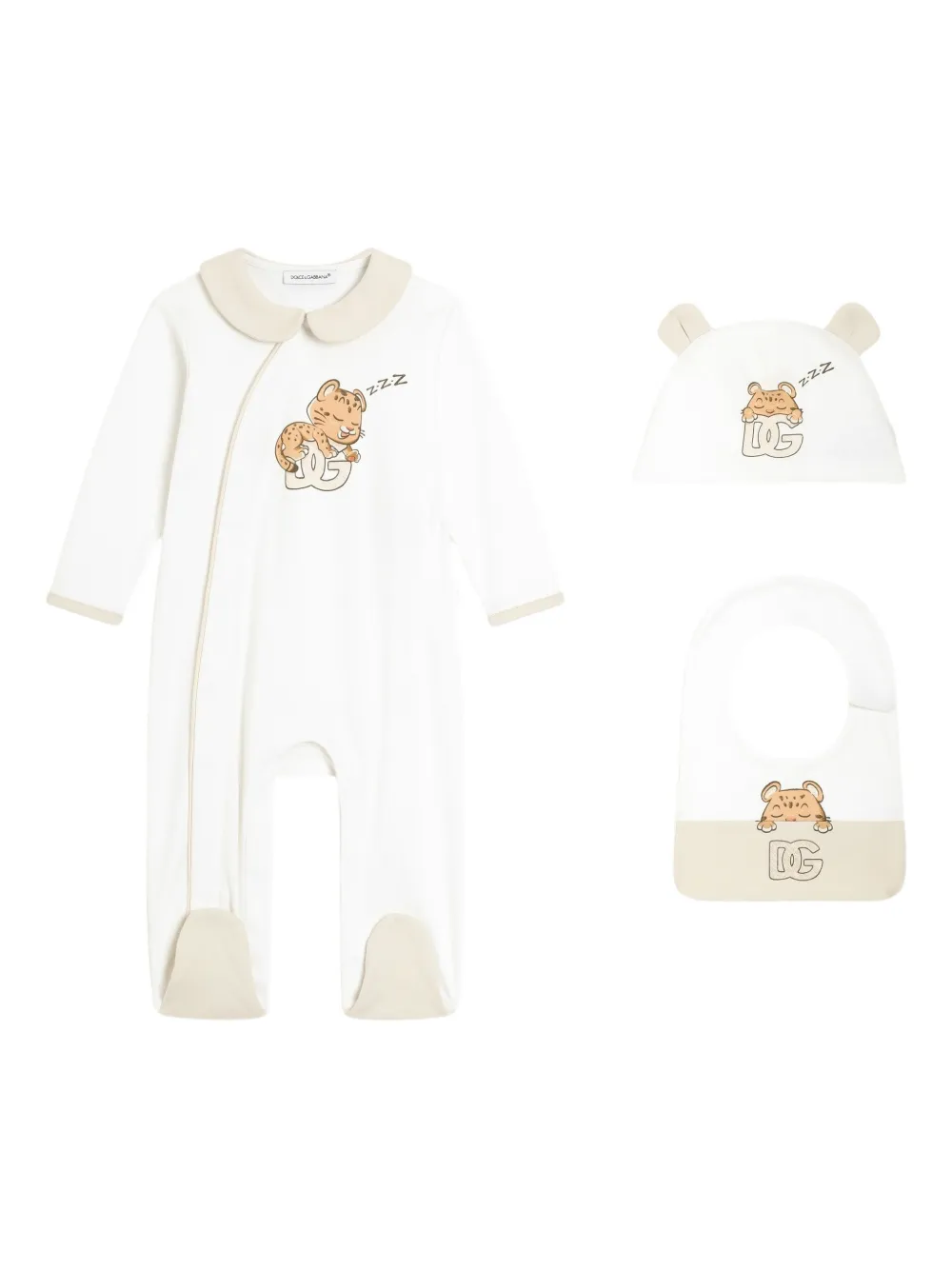 Dolce & Gabbana Kids Set neonato leopardato - Bianco