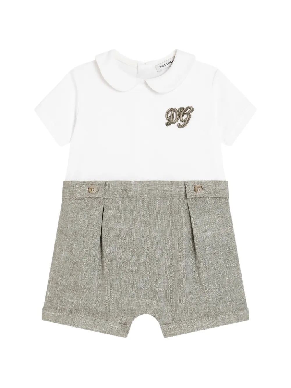Dolce & Gabbana Kids Strampler mit DG-Stickerei - Weiß