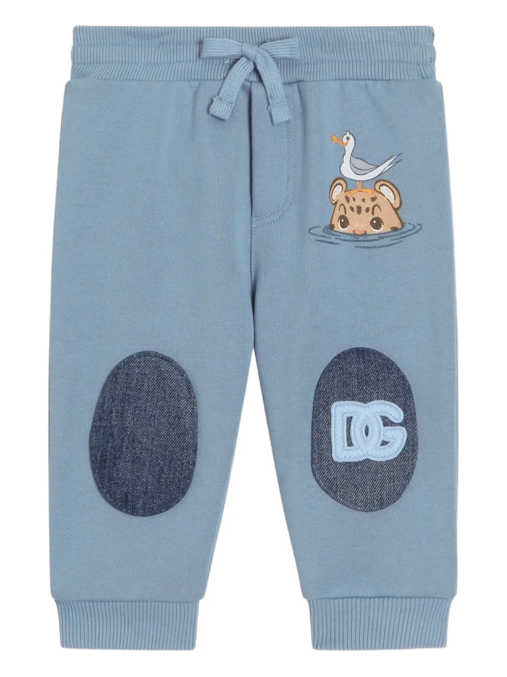 Dolce & Gabbana Kids logo-appliqué trousers - Blue
