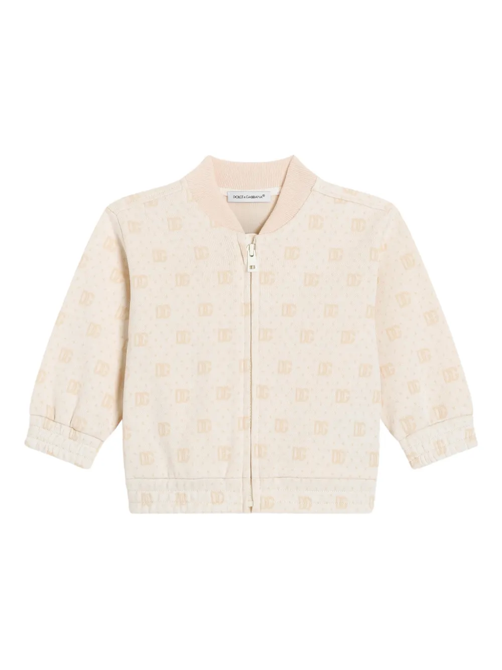 Dolce & Gabbana Babies' Logo Bomber Jacket In Neutral
