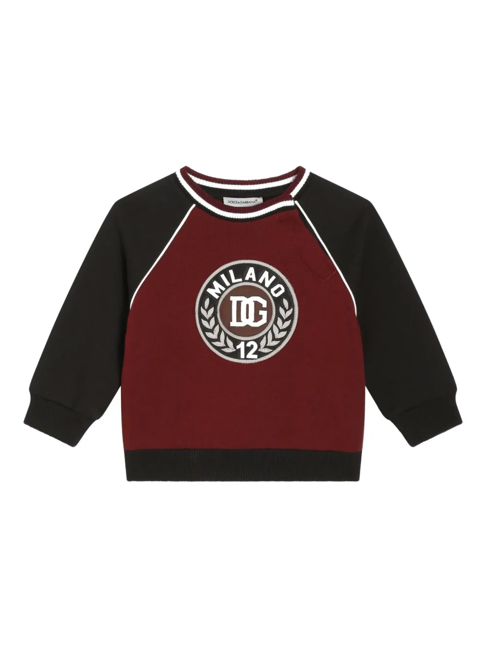 Dolce & Gabbana Kids Felpa con stampa e maniche raglan - Rosso
