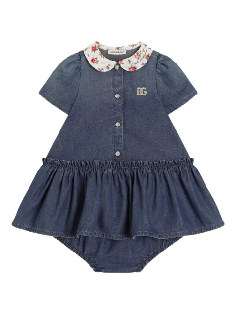 Dolce & Gabbana Kids vestido con cuello floral