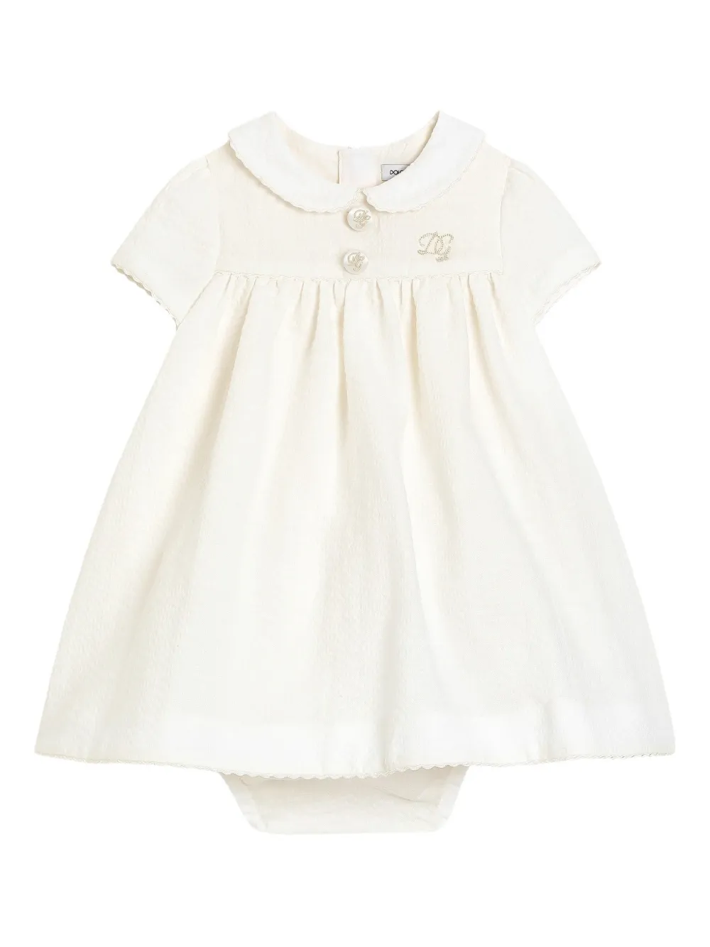 Dolce & Gabbana Kids logo-embroidered dress - White