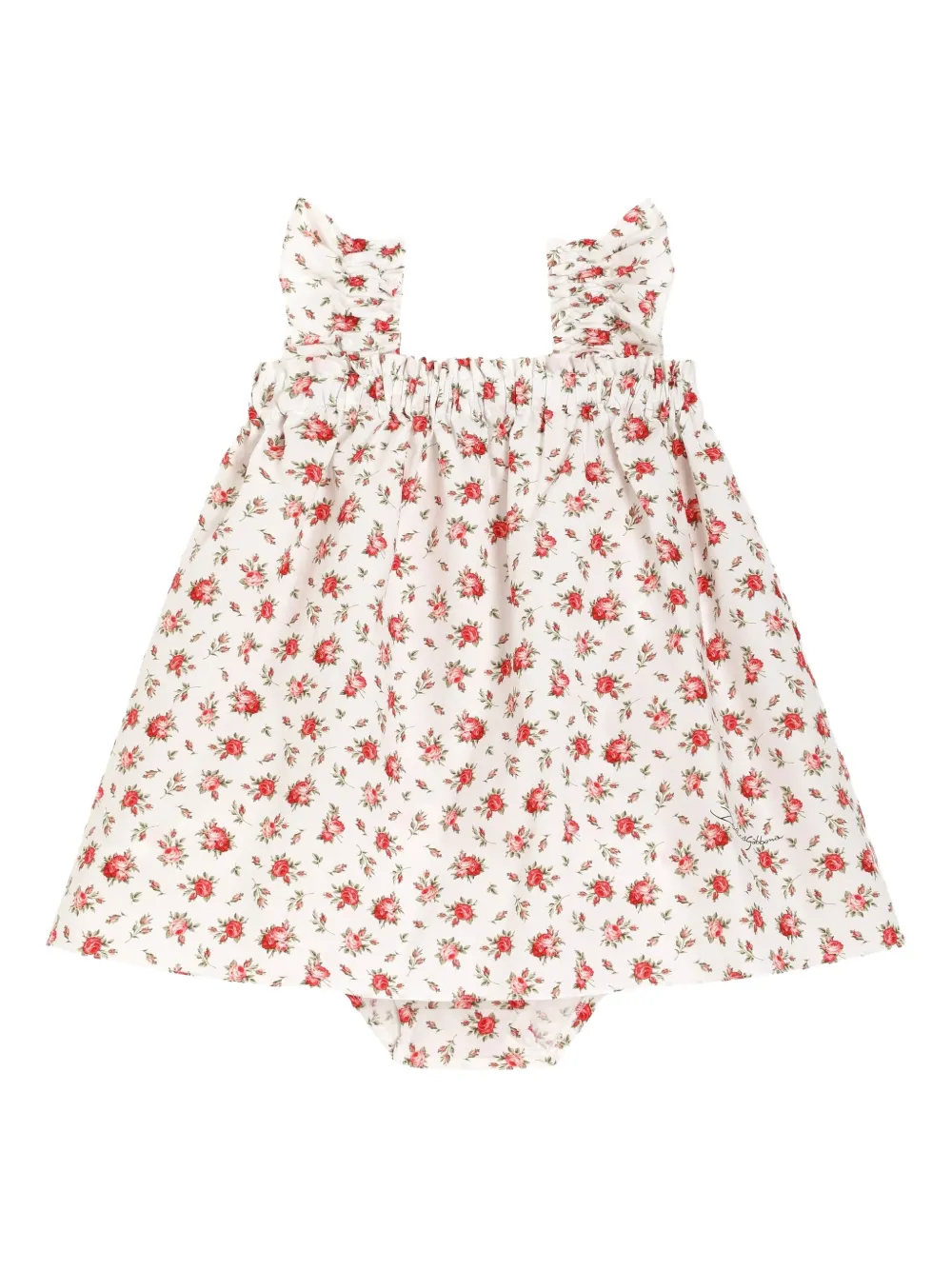 Dolce & Gabbana Kids Geblümtes Kleid mit Rüschen - Weiß