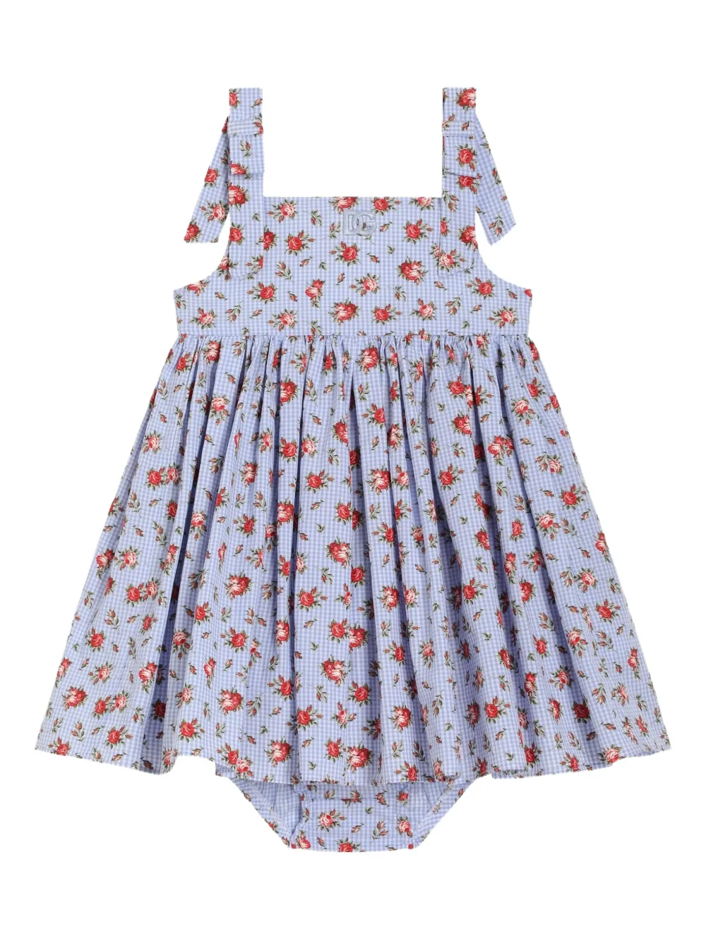 Dolce & Gabbana Kids floral-pattern dress - Blue