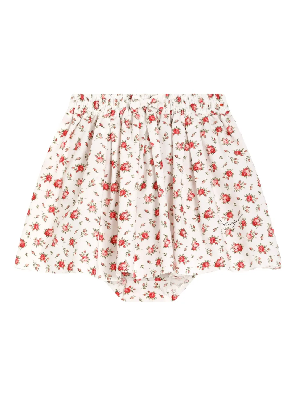 Dolce & Gabbana Babies' Floral-print Skirt In White