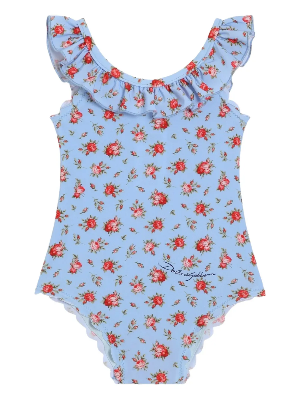 Dolce & Gabbana Kids Costume da bagno a fiori - Blu
