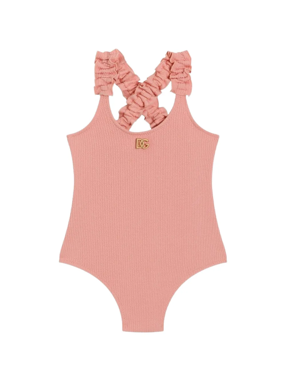 Dolce & Gabbana Kids lurex one-piece swimsuit - Rosa