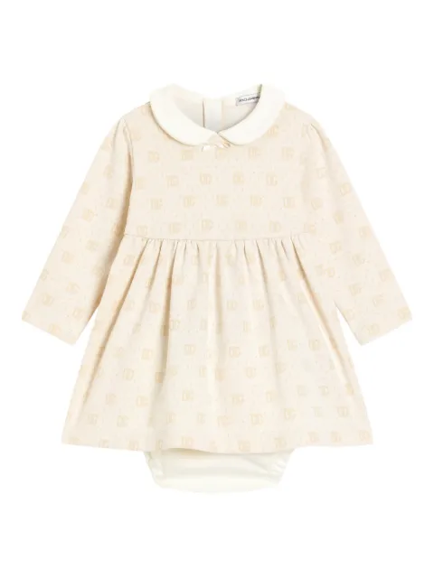 Dolce & Gabbana Kids Jurk met monogram en kraag