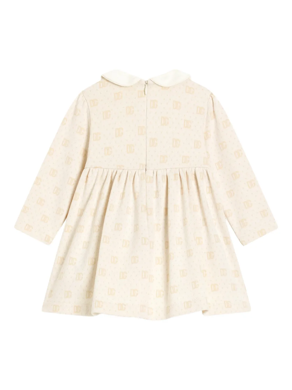 Dolce & Gabbana Kids Jurk met monogram en kraag - Beige
