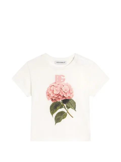 Dolce & Gabbana Kids jersey T-shirt with hydrangeas-print