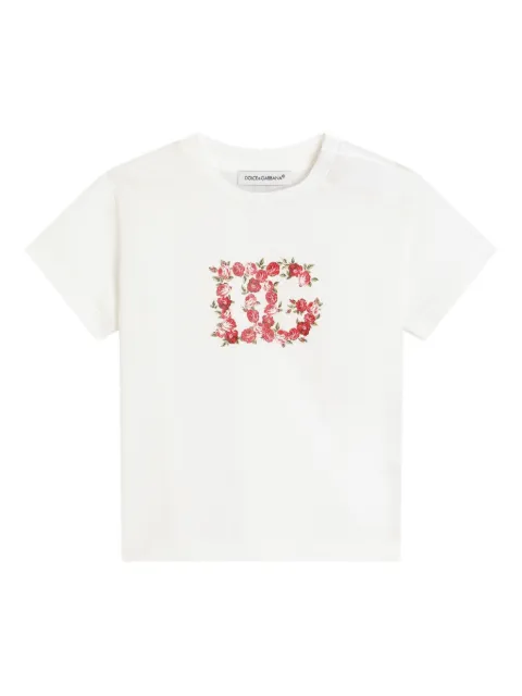 Dolce & Gabbana Kids floral-print logo T-shirt
