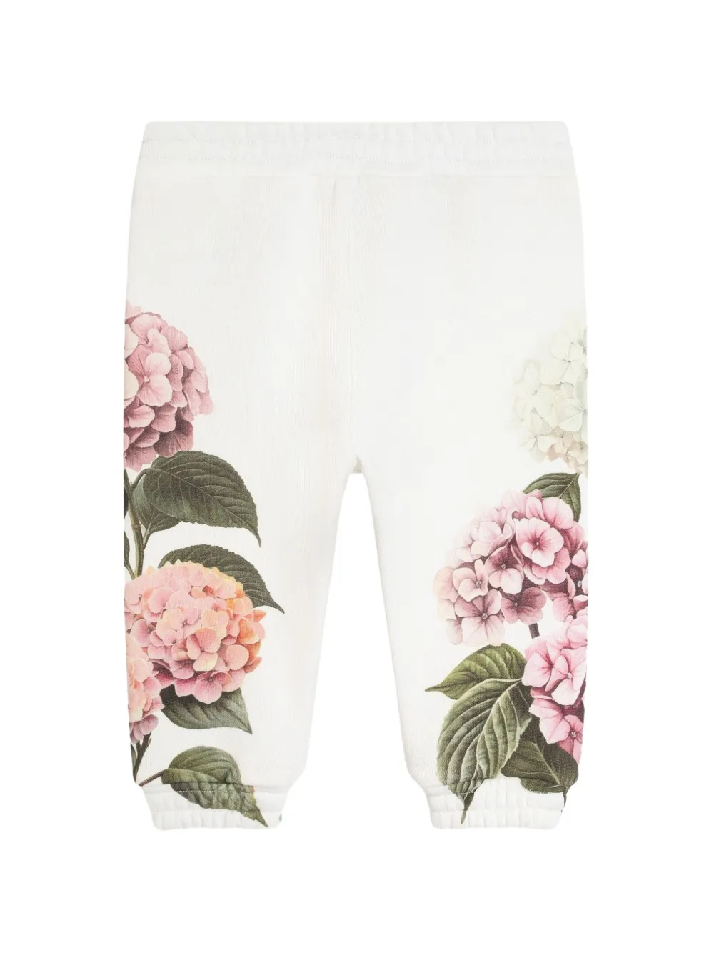 Dolce & Gabbana Kids Flanellen broek met bloemenprint en patch Wit