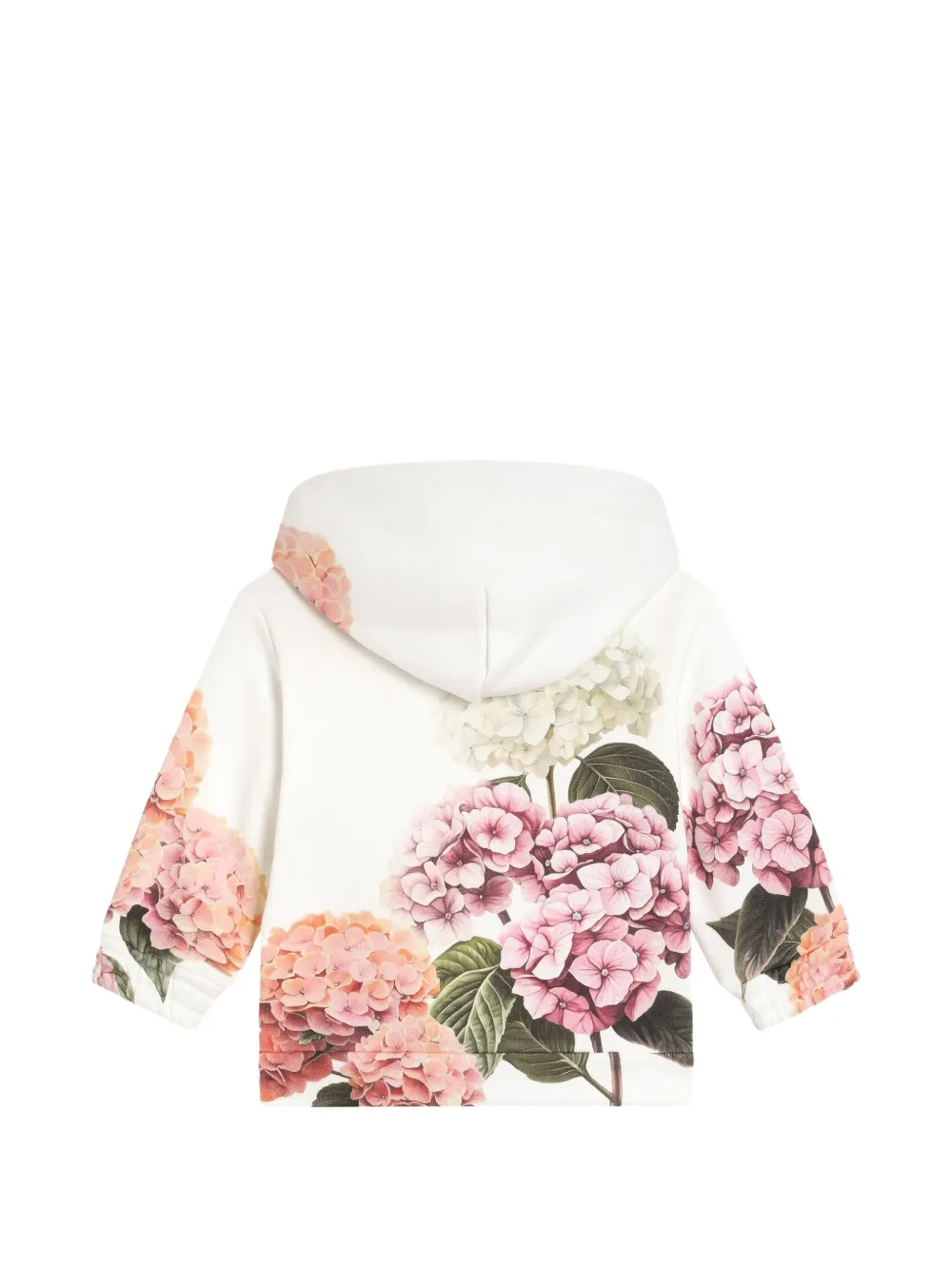 Dolce & Gabbana Kids Sweater met bloemenprint patch en capuchon Wit