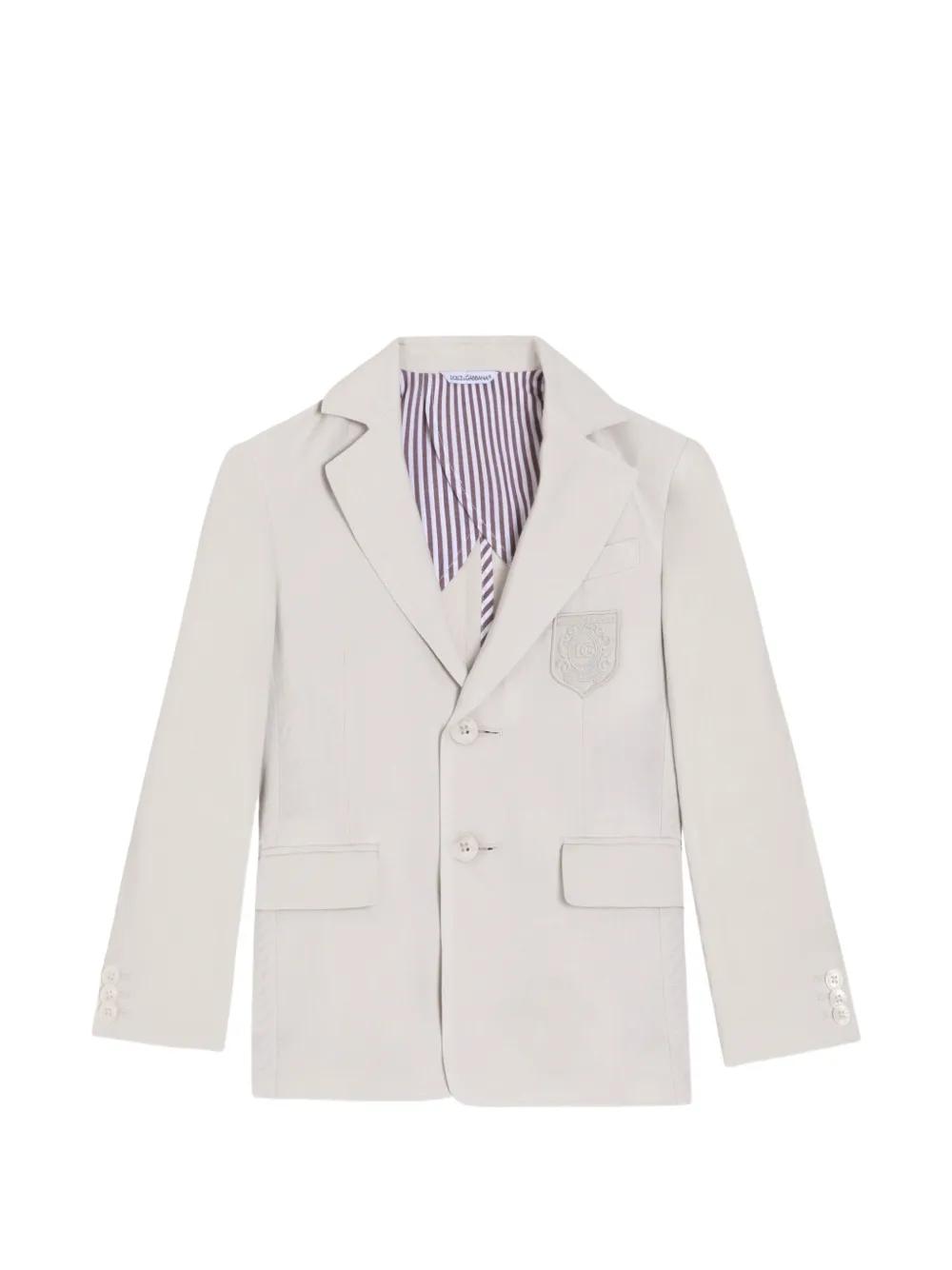 Dolce & Gabbana Kids DECONSTRUCTED LINEN JACKET - Toni neutri