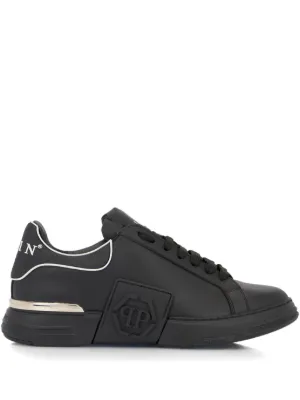 Philipp Plein ロゴ レザースニーカー | ブラック | FARFETCH JP