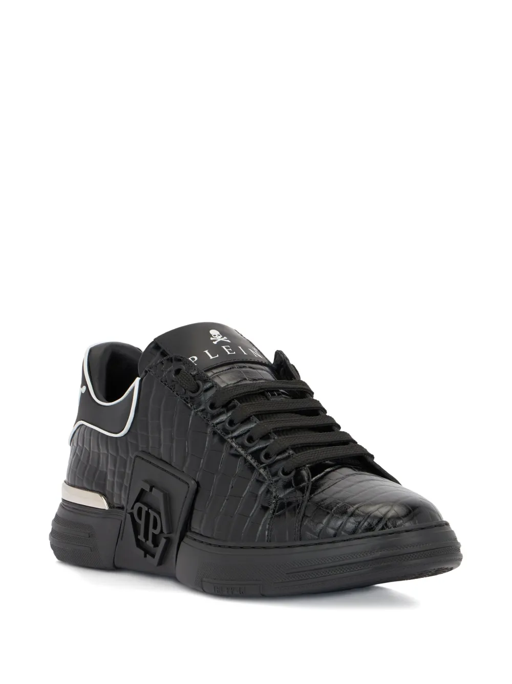 Philipp Plein Phantom Kick$ Cocco low-top sneakers met reliëf Zwart