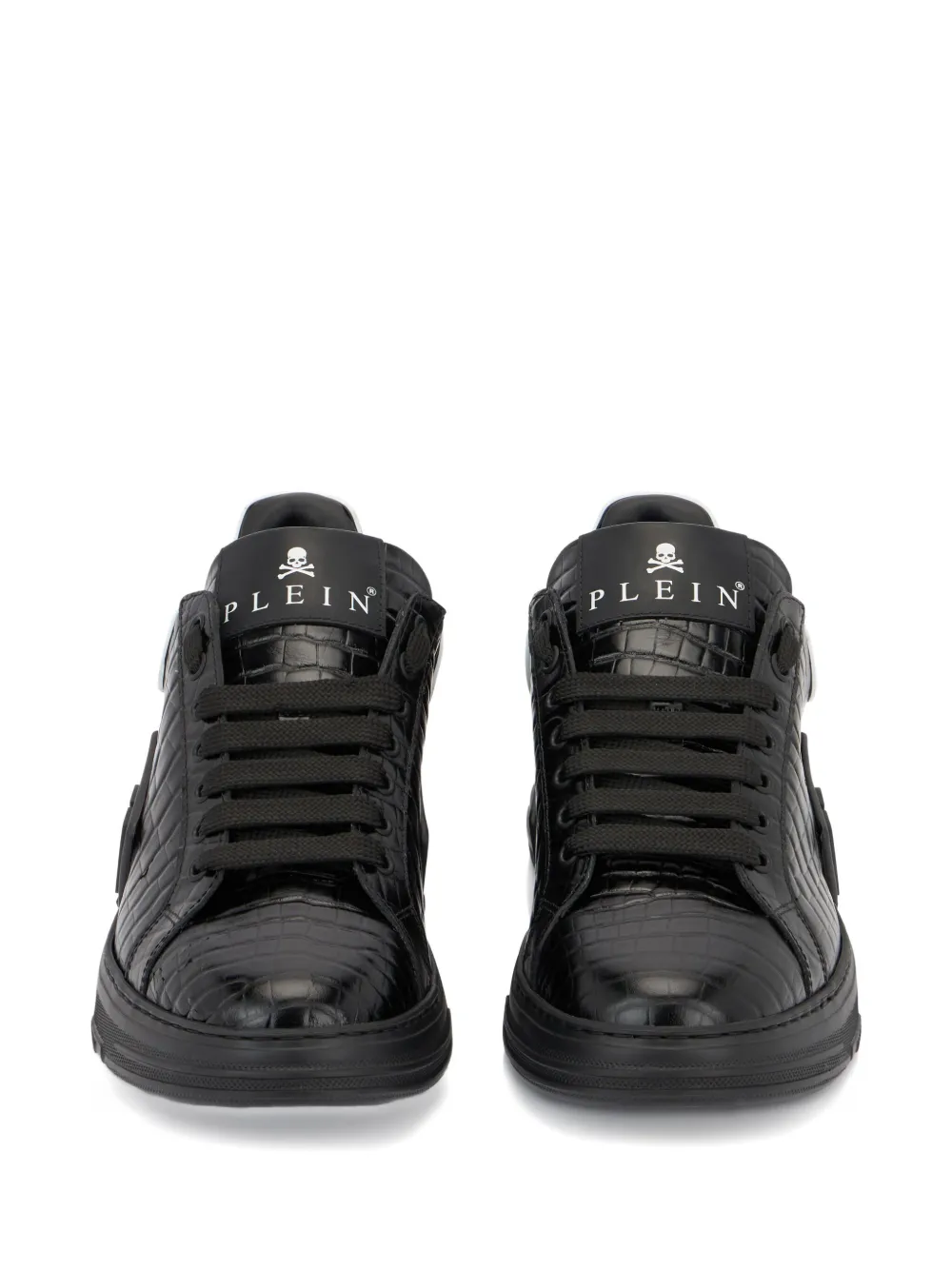 Philipp Plein Phantom Kick$ Cocco low-top sneakers met reliëf Zwart