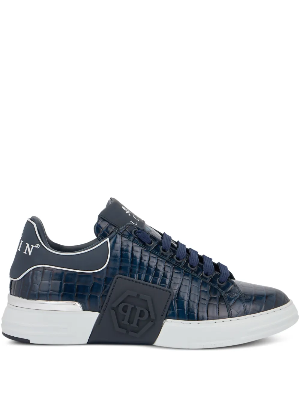 Philipp Plein Sneakers Phantom Kick$ Cocco goffrate - Blu