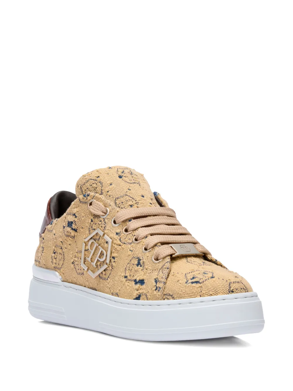 Philipp Plein Low-top sneakers met monogram jacquard Bruin