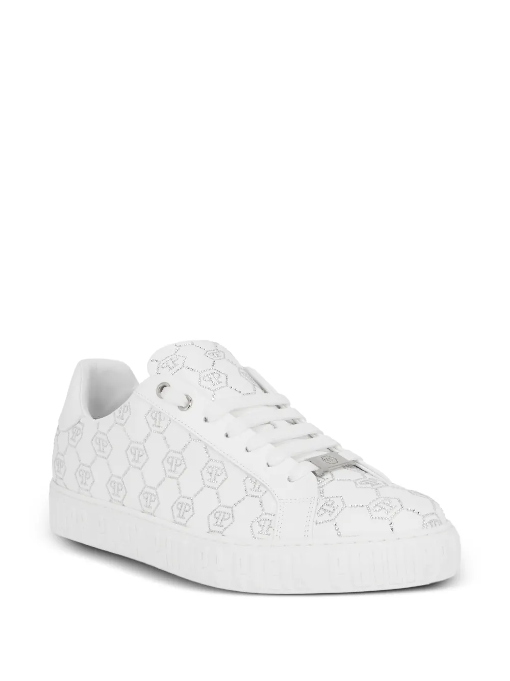 Philipp Plein Carson monogram strass low-top sneakers Wit