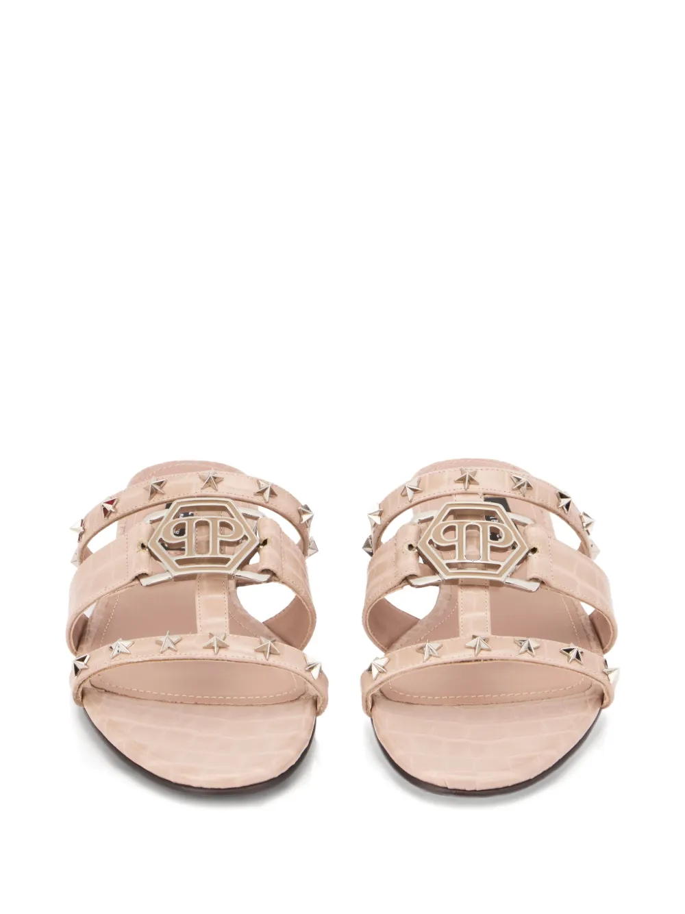 Philipp Plein Hexagon sandalen met sterdetail Beige