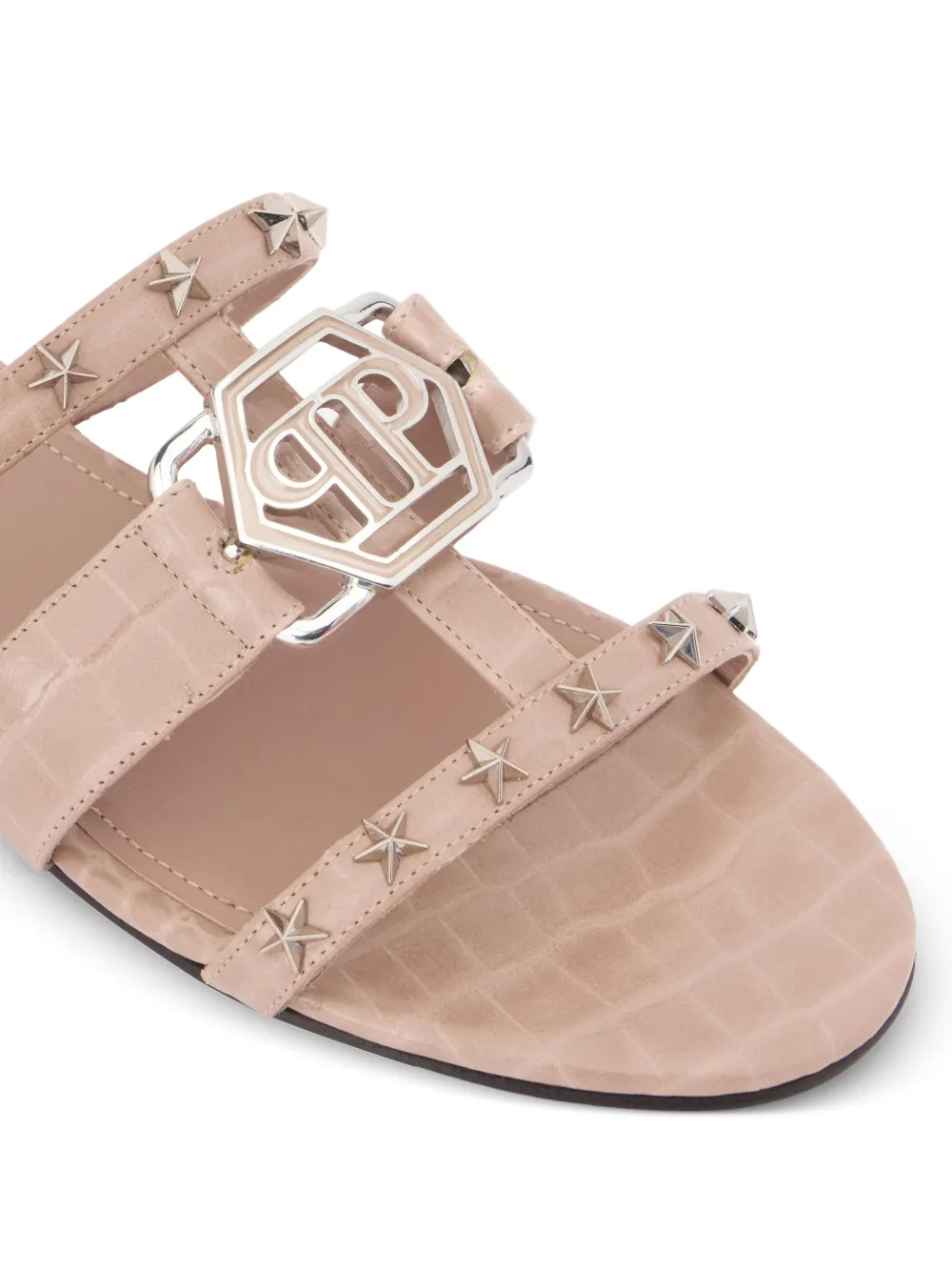 Philipp Plein Hexagon sandalen met sterdetail Beige